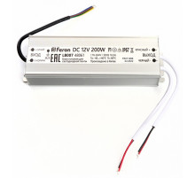 Трансформатор для светодиодной ленты Feron LB007 200Вт 12В IP67 48061