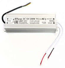 Трансформатор для светодиодной ленты Feron LB007 200Вт 12В IP67 48061
