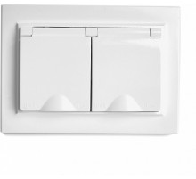 Розетка 2-местная с/з с крышкой Stekker Эрна PST16-9015-01 49139