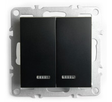 Выключатель 2-клавишный с индикатором Stekker Эрна PSW10-9102-03 49147
