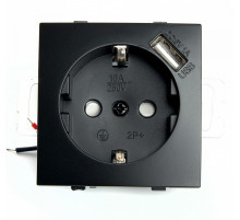 Розетка 1-местная с/з с защитной шторкой и USB Stekker Эрна PST16-9111-03 49155