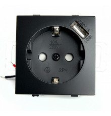 Розетка 1-местная с/з с защитной шторкой и USB Stekker Эрна PST16-9111-03 49155