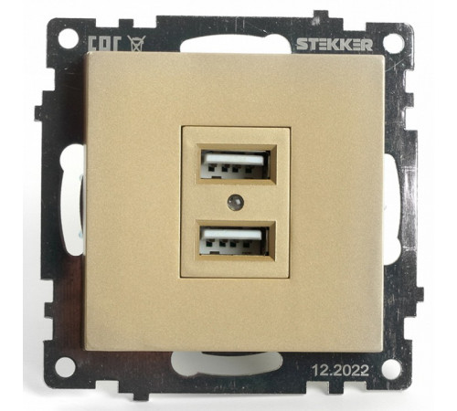 Розетка 2-местная USB Stekker Катрин GLS10-7115-08 49229 Розетка 2-местная USB Stekker Катрин GLS10-7115-08 49229