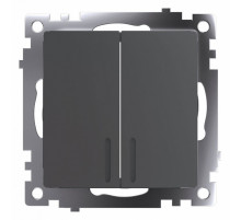 Выключатель двухклавишный c индикатором Stekker Катрин GLS10-7102-06 49409