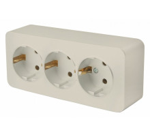 Розетка 3-местная с/з Stekker София MST16-13-04 49501