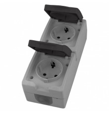 Розетка двухместная с крышкой с/з Stekker Велена PST16-12-54V 49724