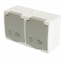 Розетка двухместная с крышкой Stekker PST16-22-54 Велена 49730