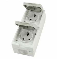 Розетка двухместная с крышкой с/з Stekker Велена PST16-22-54V 49737