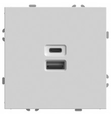 Розетка 2-местная USB + Type C Stekker RST10-5115-01 Эмили 49879