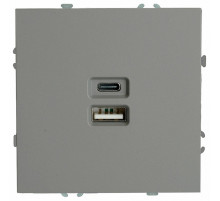 Розетка 2-местная USB + Type C Stekker Эмили RST10-5115-10 49957