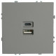 Розетка 2-местная USB + Type C Stekker Эмили RST10-5115-10 49957