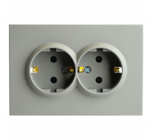 Розетка 2-местная с защитной шторкой Stekker Эмили RST16-5114-10 49960