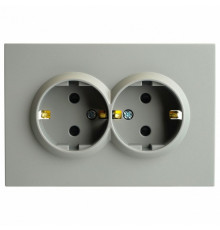 Розетка 2-местная с защитной шторкой Stekker Эмили RST16-5114-10 49960
