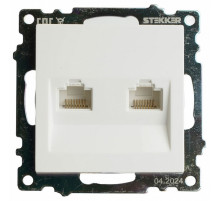 Розетка компьютерная 2-местная RJ-45 Stekker Катрин GLS00-7109-01 50003