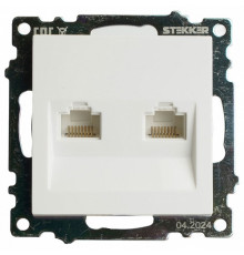 Розетка компьютерная 2-местная RJ-45 Stekker Катрин GLS00-7109-01 50003