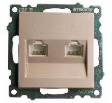 Розетка компьютерная 2-местная RJ-45 Stekker Катрин GLS00-7109-02 50004