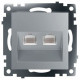 Розетка компьютерная 2-местная RJ-45 Stekker Катрин GLS00-7109-03 50005