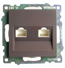Розетка компьютерная 2-местная RJ-45 Stekker Катрин GLS00-7109-04 50006