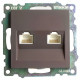 Розетка компьютерная 2-местная RJ-45 Stekker Катрин GLS00-7109-04 50006