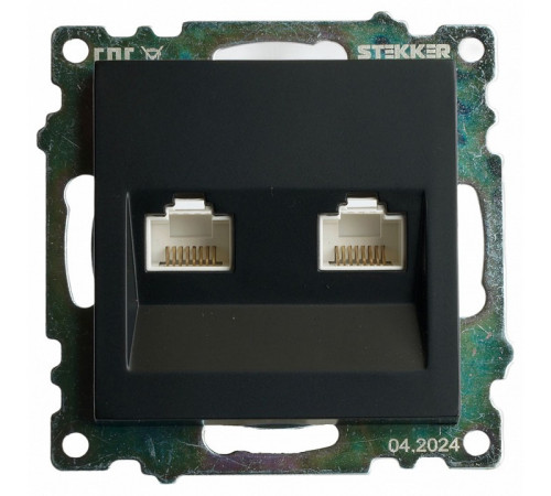 Розетка компьютерная 2-местная RJ-45 Stekker Катрин GLS00-7109-05 50007 Розетка компьютерная 2-местная RJ-45 Stekker Катрин GLS00-7109-05 50007