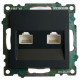 Розетка компьютерная 2-местная RJ-45 Stekker Катрин GLS00-7109-05 50007