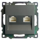 Розетка компьютерная 2-местная RJ-45 Stekker Катрин GLS00-7109-06 50008