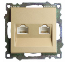 Розетка компьютерная 2-местная RJ-45 Stekker Катрин GLS00-7109-08 50009