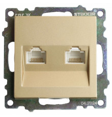 Розетка компьютерная 2-местная RJ-45 Stekker Катрин GLS00-7109-08 50009