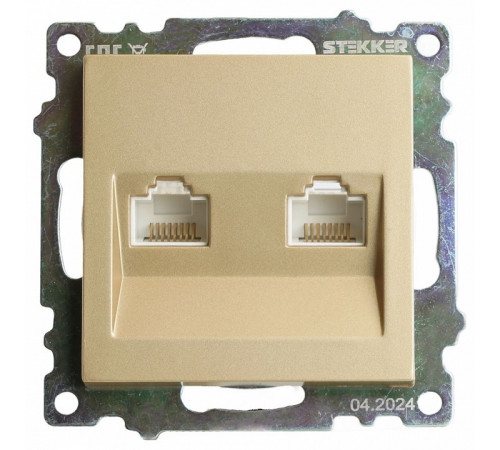 Розетка компьютерная 2-местная RJ-45 Stekker Катрин GLS00-7109-08 50009 Розетка компьютерная 2-местная RJ-45 Stekker Катрин GLS00-7109-08 50009