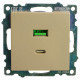 Розетка 2-местная USB + type C Stekker Катрин GLS10-7116-08 50053