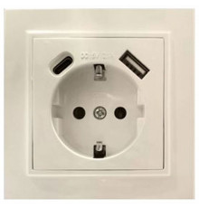 Розетка USB+Type C Stekker Эрна PST16-9016-02 50077