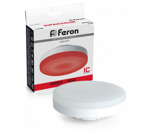 Лампа светодиодная Feron LB-455 GX53 12W красный 51018 Лампа светодиодная Feron LB-455 GX53 12W красный 51018