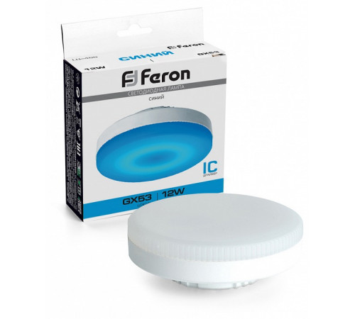 Лампа светодиодная Feron LB-455 GX53 12W синий 51019 Лампа светодиодная Feron LB-455 GX53 12W синий 51019