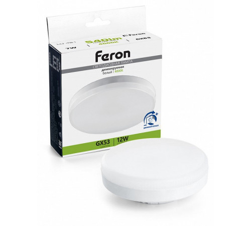 Светодиодная диммируемая лампа Feron LB-456 GX53 12W 4000K 51065 Светодиодная диммируемая лампа Feron LB-456 GX53 12W 4000K 51065