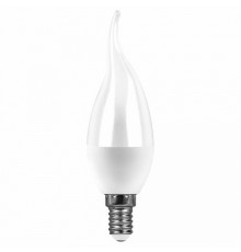Лампа светодиодная Feron E14 9W 6400K свеча на ветру матовая SBC3709 55173