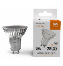 Лампа светодиодная Gauss Basic GU10 6W 3000K 10106162