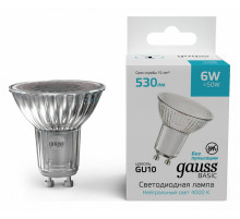Лампа светодиодная Gauss Basic GU10 6W 4000K 10106262