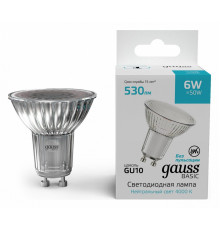 Лампа светодиодная Gauss Basic GU10 6W 4000K 10106262