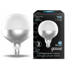 Лампа светодиодная филаментная Gauss E27 9W 4100K шар белый 1014802209