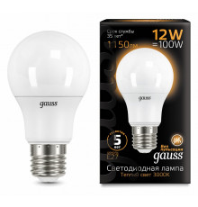 Лампа светодиодная Gauss E27 12W 3000K матовая 102502112