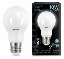 Лампа светодиодная Gauss LED A60 E27 10W 4100K матовая 102502210
