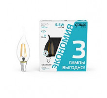 Лампа светодиодная Gauss Basic Filament E14 5,5W 4100K 1041126T
