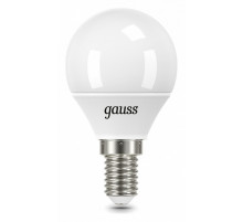 Лампа светодиодная диммируемая Gauss E14 7W 6500K шар матовый 105101307-D