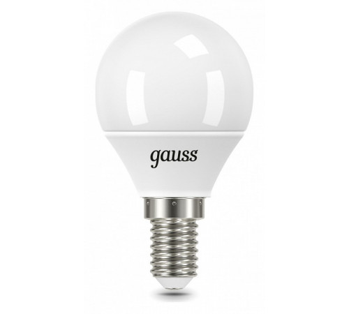 Лампа светодиодная диммируемая Gauss E14 7W 6500K шар матовый 105101307-D