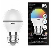 Лампа светодиодная диммируемая Gauss E27 6W 3000-6500K матовая 105102406