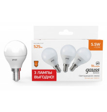 Лампа светодиодная Gauss Basic E14 5,5W 3000K 10531152T
