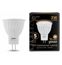 Лампа светодиодная Gauss GU4 3W 2700K матовая 132517103