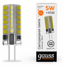 Светодиодная лампа Gauss Elementary G4 5W 3000K 18015