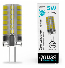 Светодиодная лампа Gauss Elementary G4 5W 4100K 18025