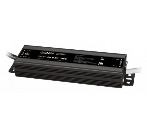 Блок питания Gauss 75Вт DC24 IP66 202022075 Блок питания Gauss 75Вт DC24 IP66 202022075